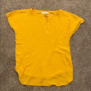 Silk + cotton mustard tee